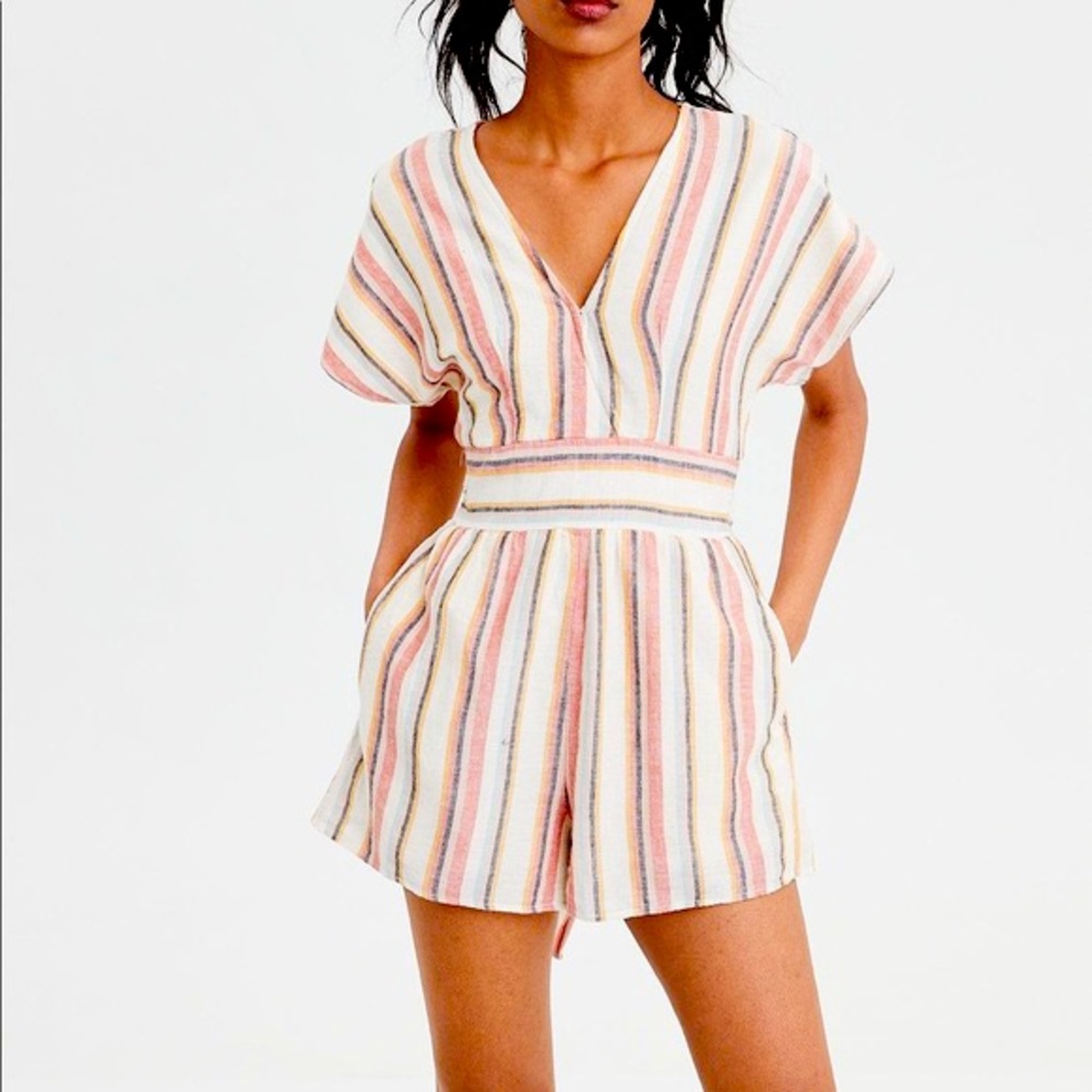 American Eagle Striped Romper
